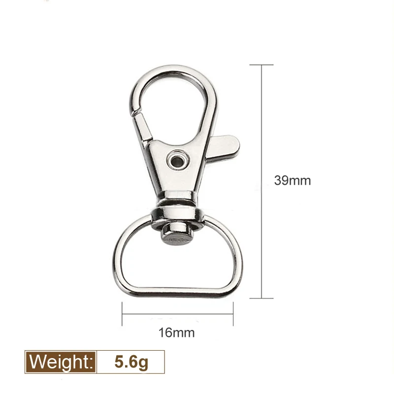 10 Pcs/pack Metal Carabiner Clip Swivel Trigger Dog Buckle KeyRing KeyHooks retaining ring DIY Craft Lobster Clasp 6 Sizes