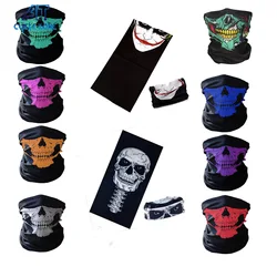 Paintball Cycling Skull Balaclava Half Face Mask Magic Camping Motorcycle Scarf Men Women Sun Protection Bandana Neck Gaiters