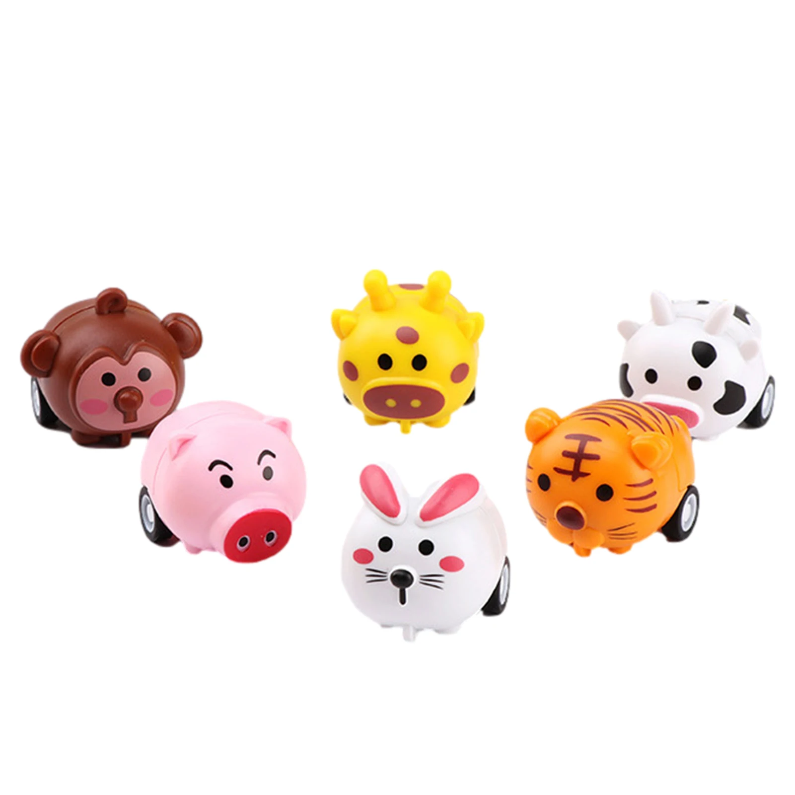 1PC Mini Cartoon Pull Back Vehicles Cars Toy Play Animal Pull Back Toys Friction Powered Cute Car Toys Prezenty urodzinowe dla dzieci