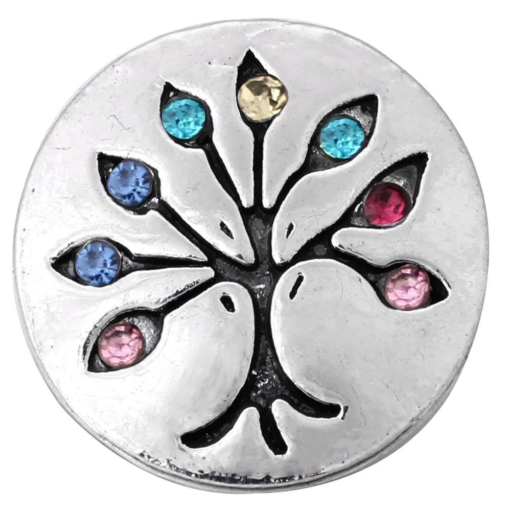 6pcs/lot Colorful 18mm Snaps Jewelry High Quality Rhinestone Flower Metal Snap Buttons DIY Charms Button Jewerly