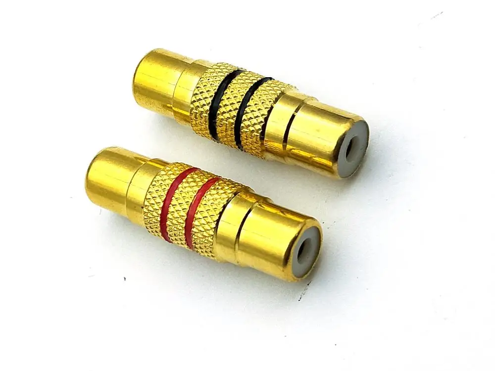 2pcs copper RCA Phono Female to Female Connector For Audio Video adapter