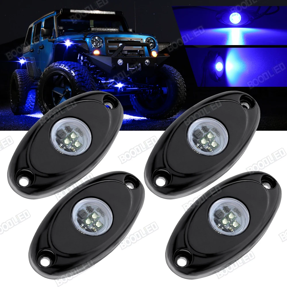 4 Pods LED Rock Light Kit for Jeep ATV SUV Offroad Car Truck Boat Waterproof Underglow LED Neon Lights.