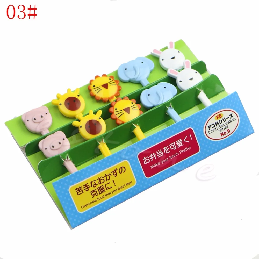 10Pcs Mini Kawaii Animal Farm Cartoon Vork Fruit Tandenstoker Teken Lunches Rental & Dropship