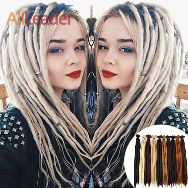 Synthetische 5 & 10 Stränge häkeln Flechten handgemachte Dreadlocks Haar verlängerung 7g reine 52 Farben Flechten Haar Kunst haar