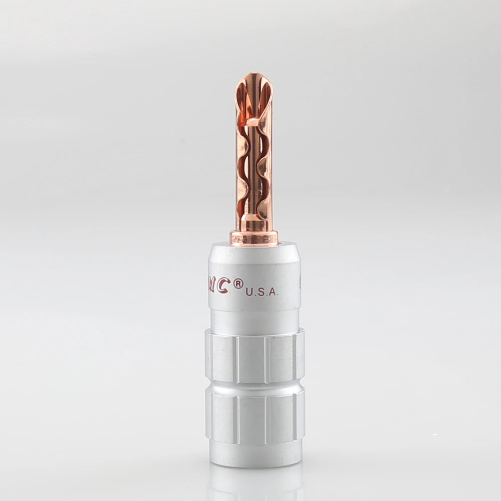 Hi end cabo de áudio banhado a cobre plugue tipo banana bfa z, conector de fio de alto-falante hifi