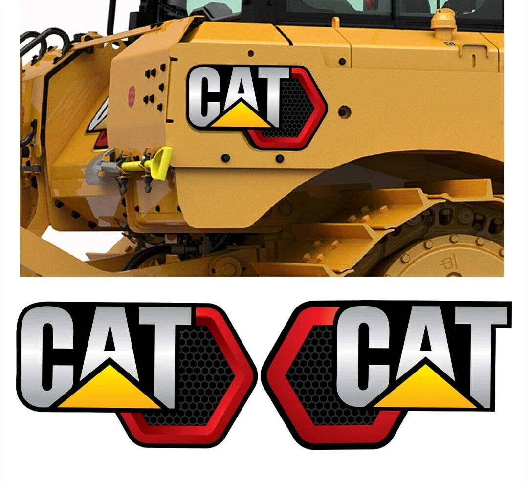 JuYouHui Exterior Accessories Decal Cool for 2x LARGE ESCAVATOR CATERPILLAR STICKERS CAT HUGE Van Offroad RV A4 Q3 Deco Meterial