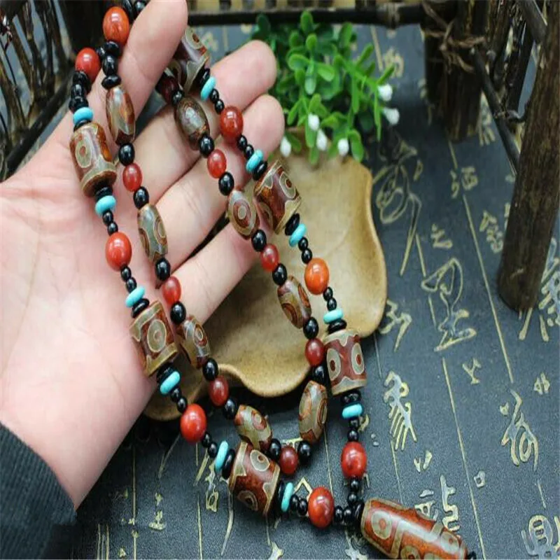 Tibet King Kong 369 eyes old Agate dZi Necklace Pendant