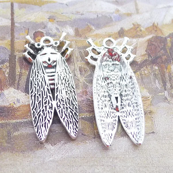 

Bulk Charms For Jewelry Making 5 Pieces 15x36mm Antique Silver Color Fly Charms