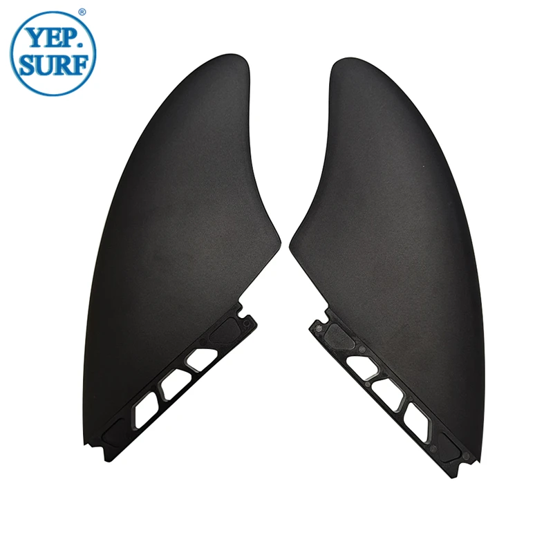 Surfboard Twin fin Sets double tab 2 Single Tabs Surf Fins Plastic Nylon+Fibreglass Fins Twin Fin with High Quality Black color