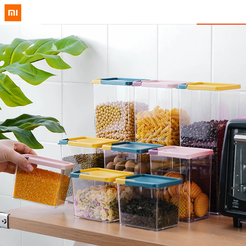 new xiaomi 400/600/1400ML grains sealed storage tank moisture-proof fresh-keeping kitchen food dry goods nuts tea sealed cans