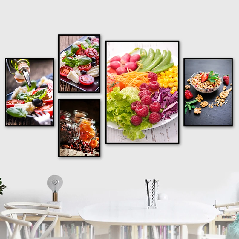 Cheese Tomato Poster Nordic Kitchen Vegetable Fruit Food Home Decoration Canvas Painting Frame Pictures Print Wall Art Artwork