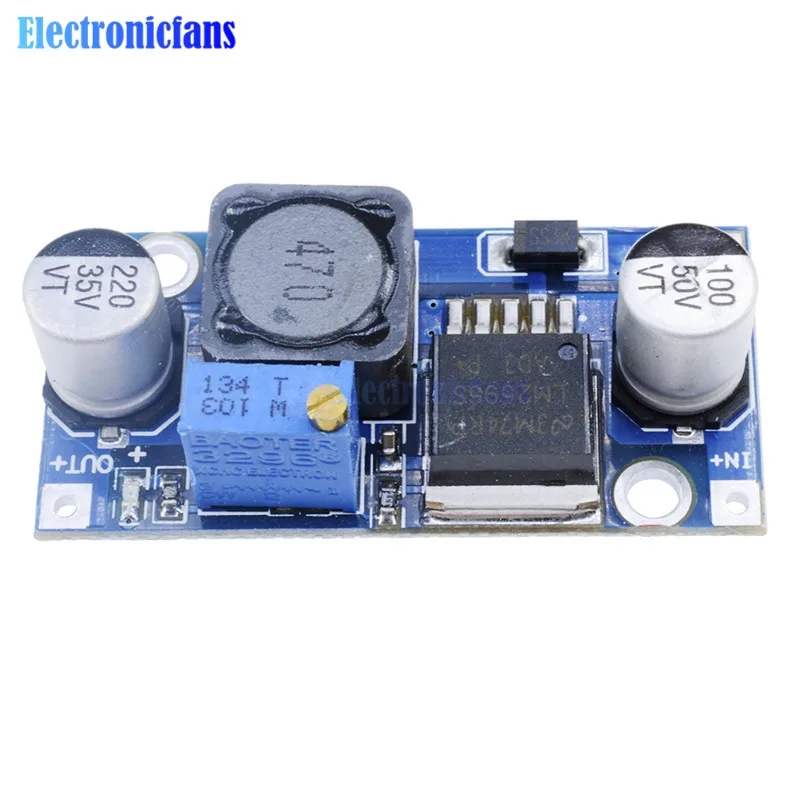 DC-DC Step Down Buck Converter Module LM2596 3.2V-40V To 1.25V-35V Adjustable Power Voltage Regulator 43x21x14mm High Efficiency