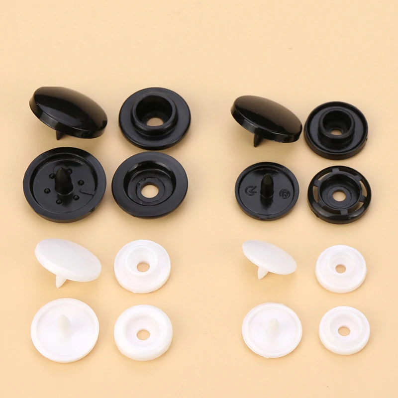 Wholesale 20/50/100 sets 10-14mm KAM Black/White Plastic Snap Button For Baby Clothes Press Stud Fasteners Clothing Accessories