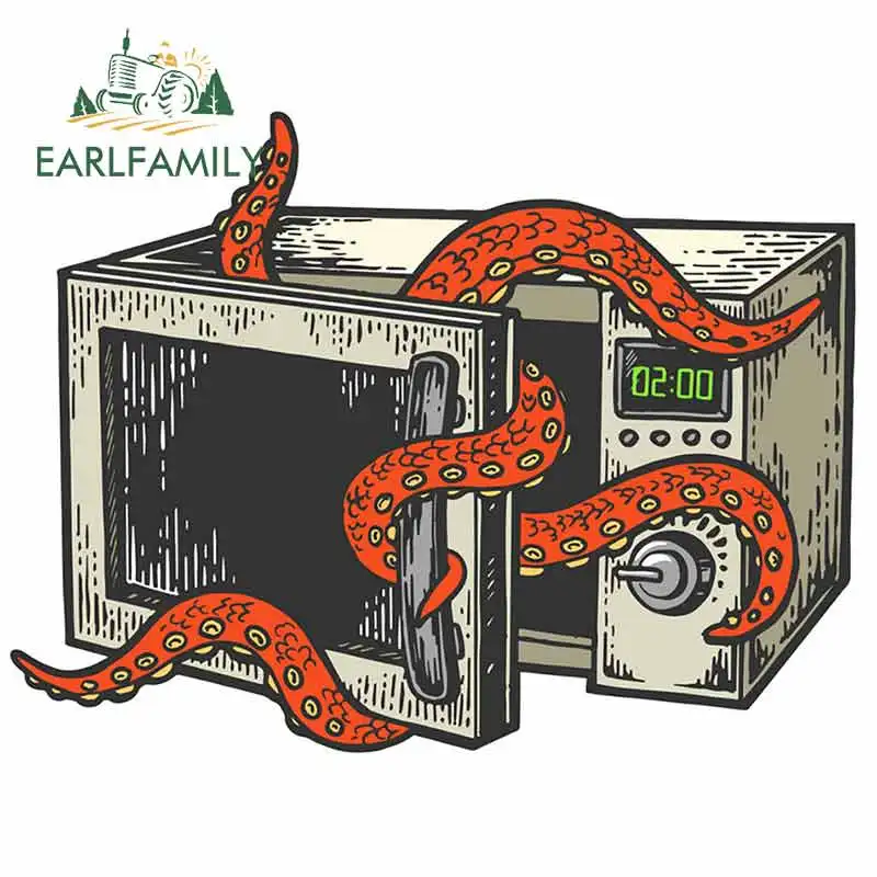 

EARLFAMILY 13cm x 9.9cm for Octopus In Microwave Oven Color Sketch Engraving Decal Vinyl Car Sticker Waterproof Body for Car