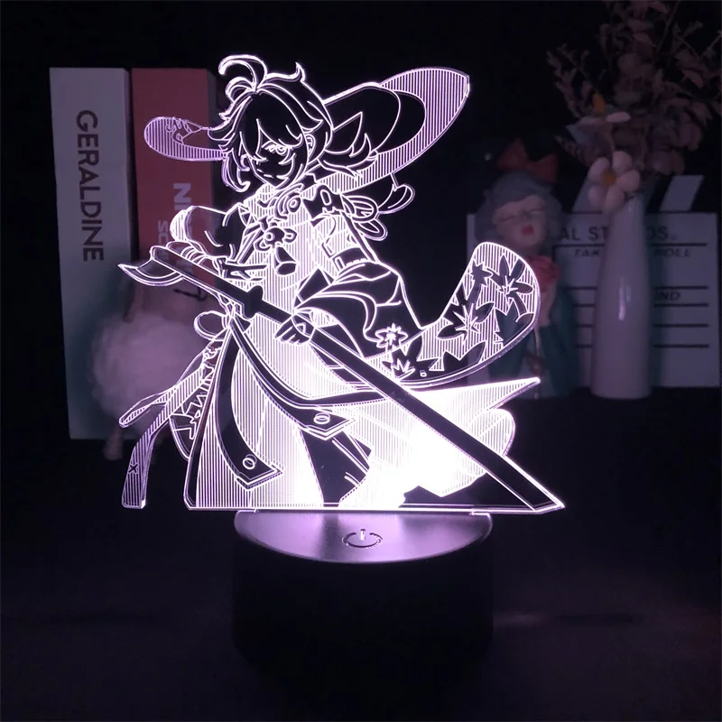 Genshin Impact Kaedehara Kazuha Game 3D Night Light for Bedroom Decor Cute Birthday Gift LED Lamp Manga Kid Present