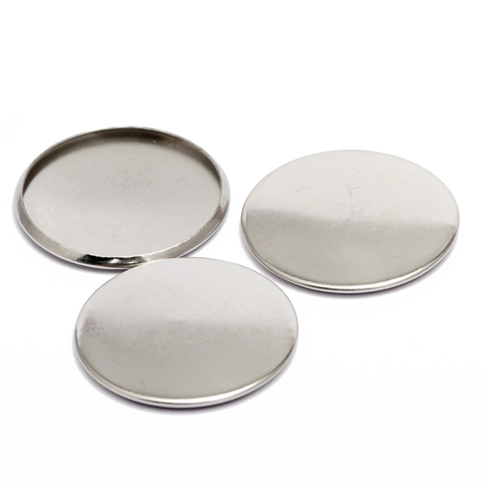 20pcs Stainless Steel Round Cabochon Settings Blank Tray Bezel Base Fit 6-30mm Cabochon Cameo For DIY Jewelry Making Accessories