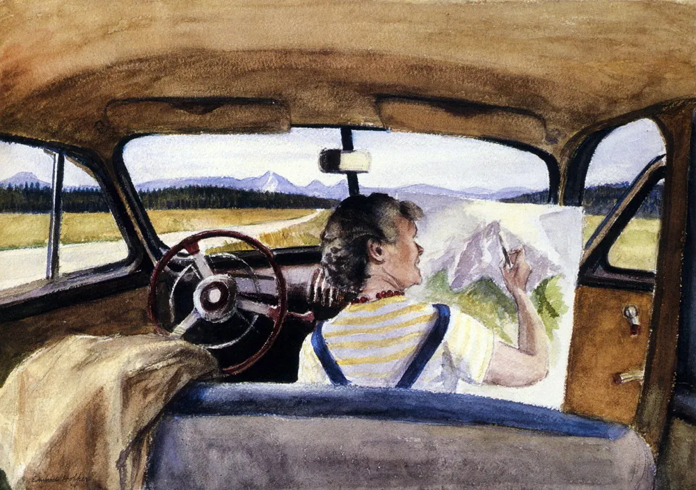 100% handmade Oil Painting reproduction on linen canvas,jo in wyoming by Edward Hopper,High Quality,Free Shipping