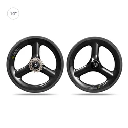 Folding Bike 14inch 255 Carbon Wheels Mini wheels 3spoke trispoke V Brake 74*9 85*10