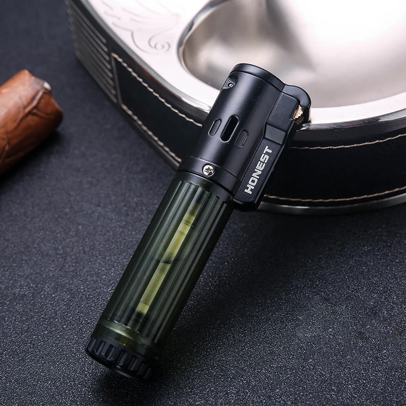 2020 New HONEST Mini Torch Gas Unusual Camping Lighters Smoking Accessories Blue Flame Butane Torch Lighter Gadgets For Men