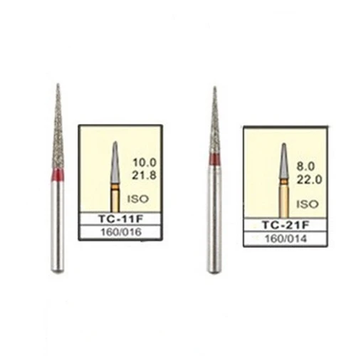 100 peças de diamante dental burs fino e extra fino fg bur TC-21F / TC-11F ,TC-11EF, TC-21EF