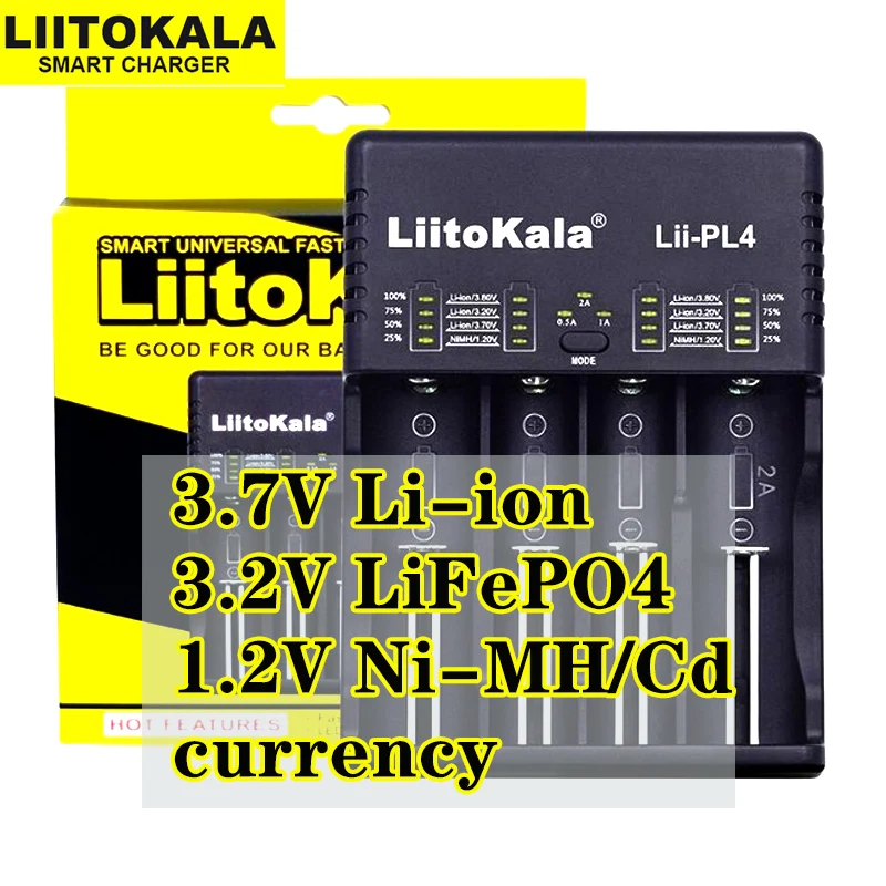 

Liitokala Lii-PD4 PL4 PD2 18650 3.7V Li-ion charger 1.2V NiMH battery21700 18350 18500 AAA LiFePO43.2V 3.85V cargador 26650