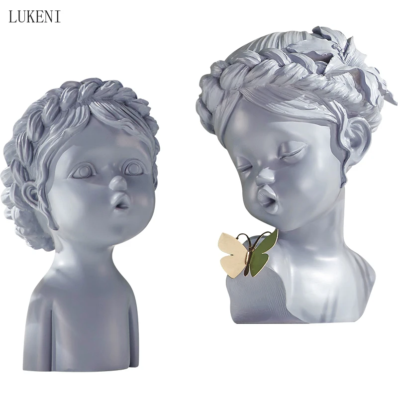 

Nordic Resin Butterfly Girls Statues Ornaments Art Home Livingroom Table Figurines Accessories Crafts Furnishing Decoration Art