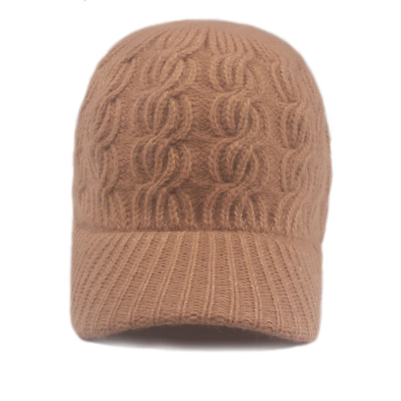 [YARBUU] 2021 New High Quality Knitted Wool Baseball Cap In Autumn And Winter Women's Outdoor Warm Fashionable Cap Solid Color