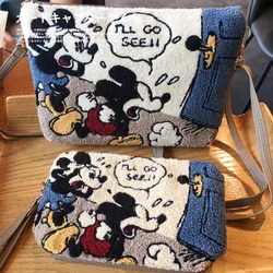 Original Cartoon Character Pattern Series Plush Embroidery High Quality Lady Handbag Mobile Phone Bag Shoulder Bag  Cross