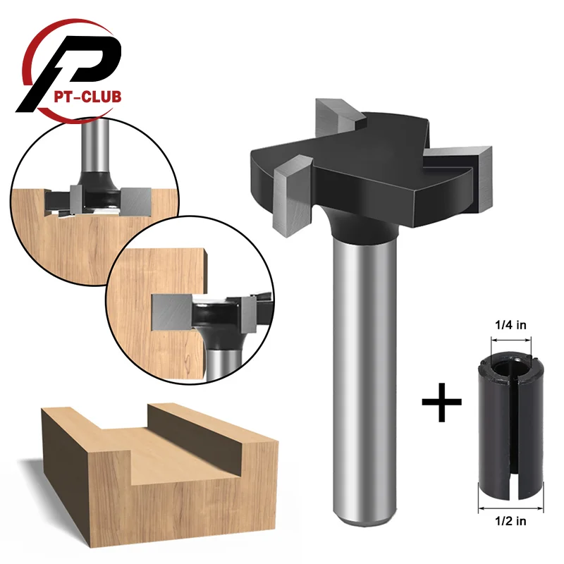 CNC Spoilboard Surfacing Router Bit 1/4 inch Shank 1 inch Cutting Diameter Slab Flattening Router Bit Wood Planing Bit