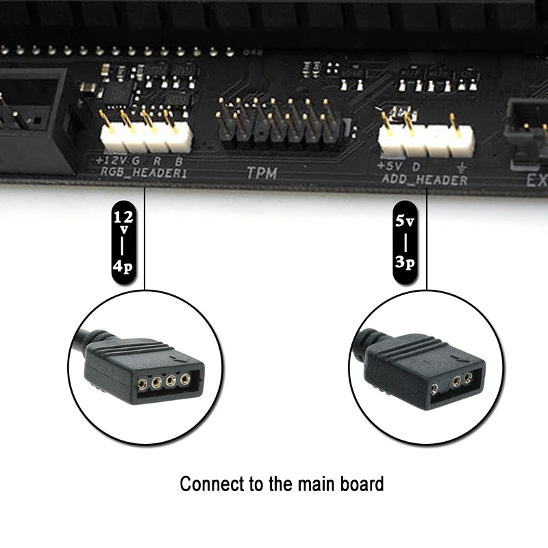 Divisor de placa base de ordenador, Cable de conversión SM3P RGB, adaptador de ventilador, conector macho/hembra, 3 pines, 1 a 1/2/3/4