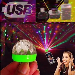 Miniproyectores USB para DJ, luces LED portátiles, bola mágica para interior, coche, casa, fiesta, Apple, teléfono Android, lámpara de discoteca