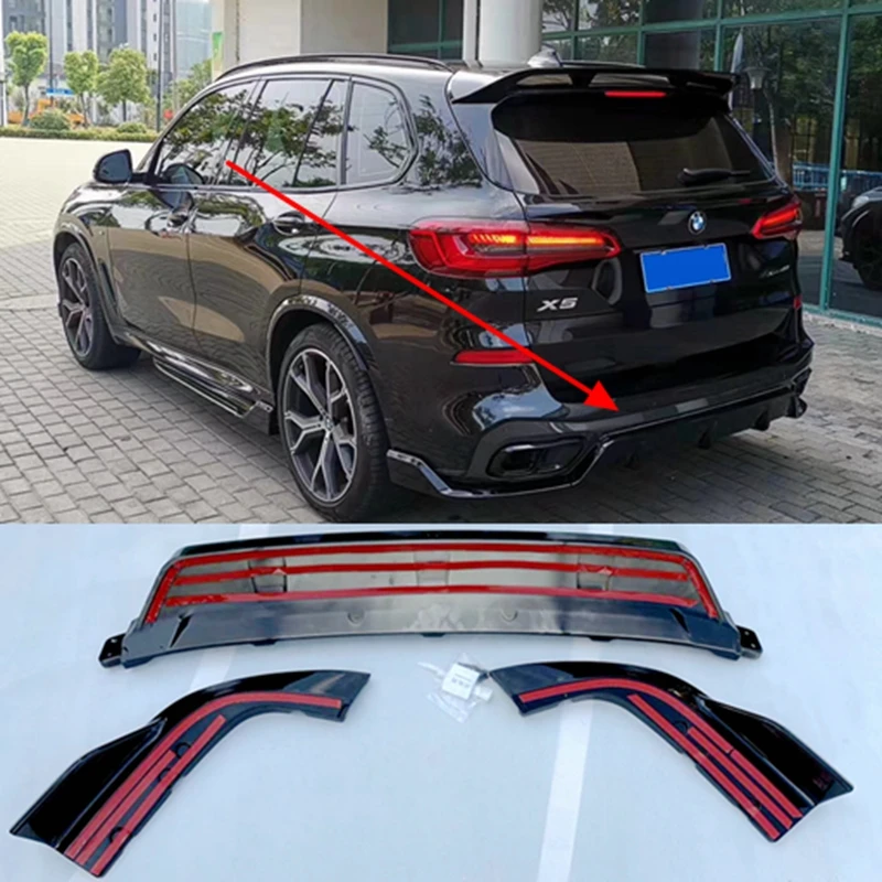 Rear lip rear spoiler for BMW X5 G05 2019 ABS body kit for X5 G05 front spoiler side skirt rear diffuser front grille ABS materi