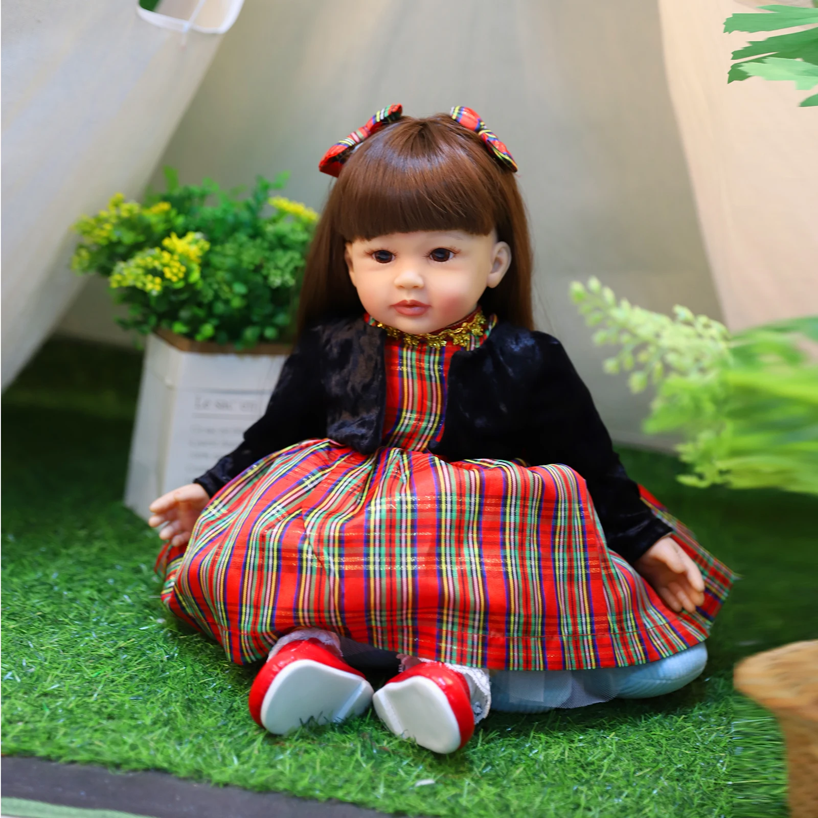 Reborn Doll 60 Cm Real Life Handmade Baby Doll Toys  Mold Face Girl Silicone Dolls For Girls Birthday Gift