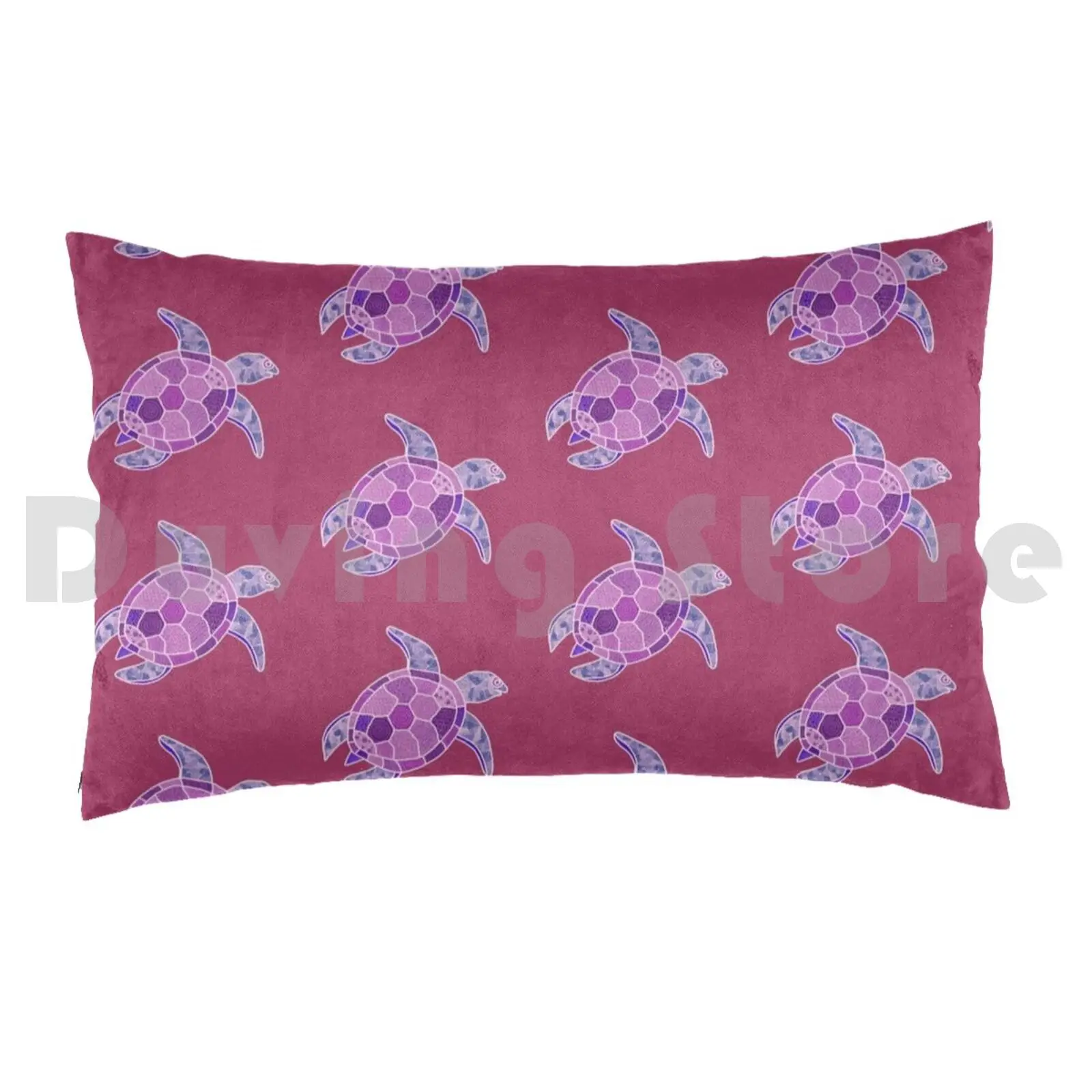 Turtle Aesthetic 3 Pillow Case 20*30 Inch Water Turtle Aesthetic Hand Drawn Purple Laptop Teen Cheap Case