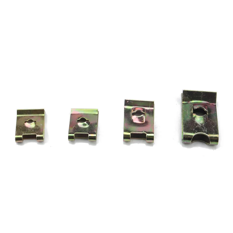 300Pcs/lot Metal U-Shaped Reed Nut Clip Nut Fasteners Retainers for Car Motorcycle