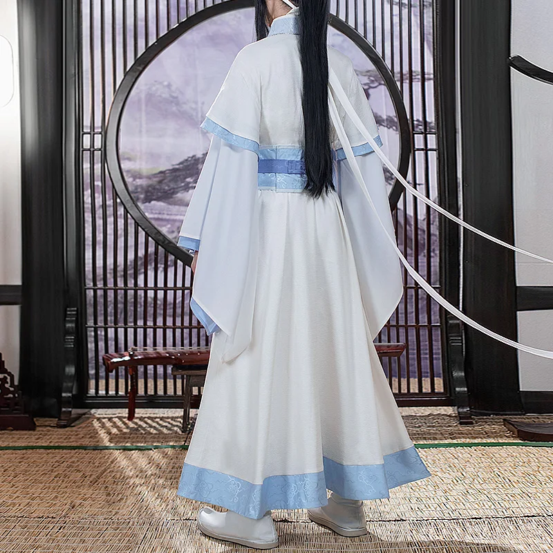 Disfraz de Anime Mo Bao Zu Shi para hombre, Cosplay de Lan SiZhui, Cosplay de Mo Bao Zu Shi, Lan Jing YI, Cosplay de Anime Bao Mo a Shi, peluca, zapatos, sombreros