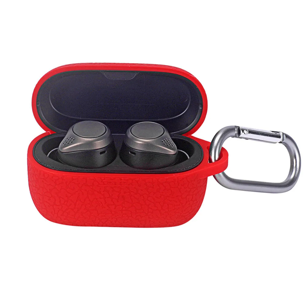 Funda protectora de silicona para Jabra Elite Active 75t, caja de carga, rayas de piel con hebilla, accesorios para auriculares inalámbricos