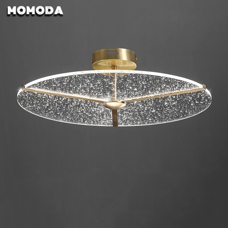 

Простые круглые потолочные светильники MOMODA для спальни, кухни, современные светодиодный латунные золотые светильники, дизайнерские светильники для украшения отеля