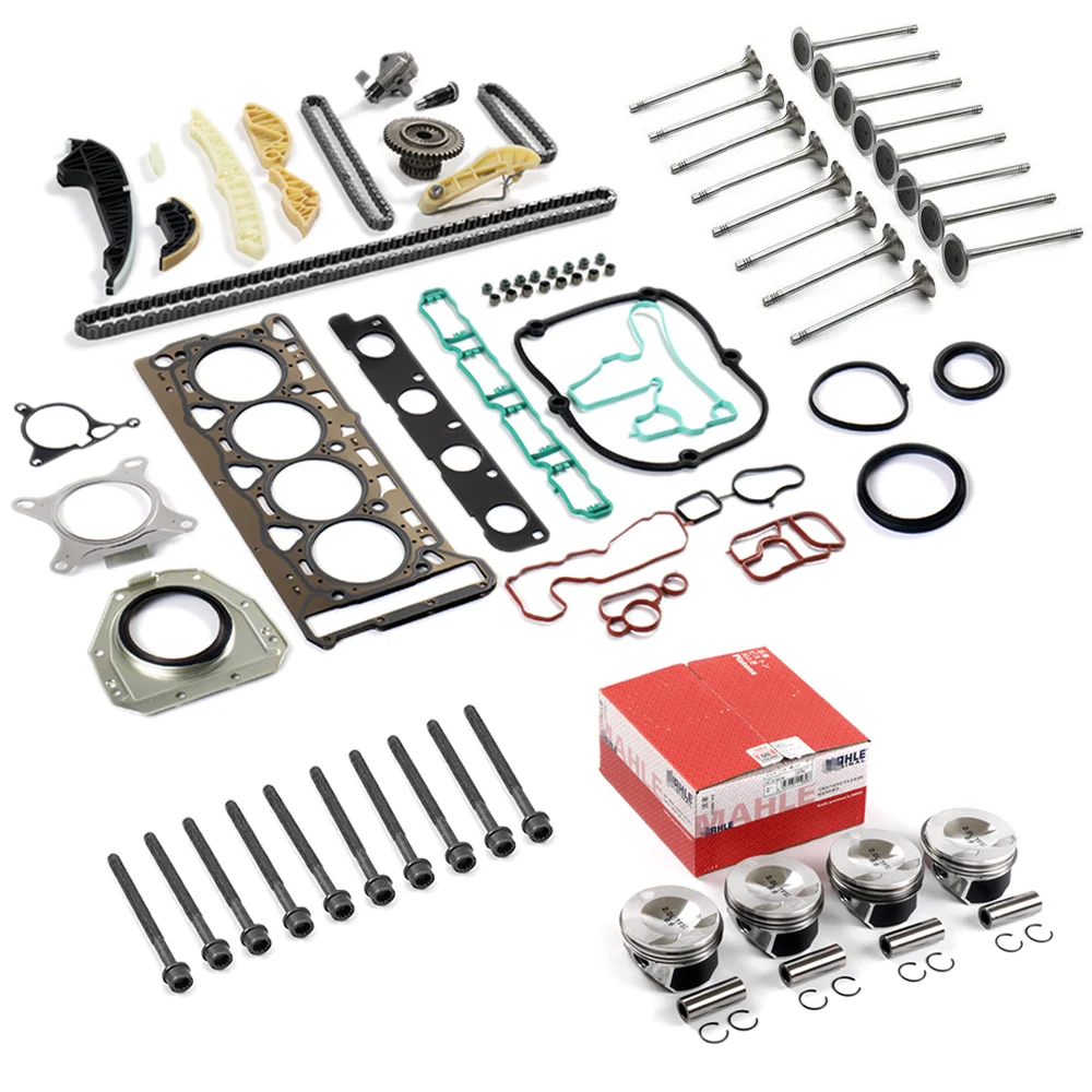 Engine Overhaul Rebuild Kit Pistons Rings Valves Seals Head Bolts for Volkswagen GTI Audi A4 2.0 TFSI CDN CCZ CCTA CAEB