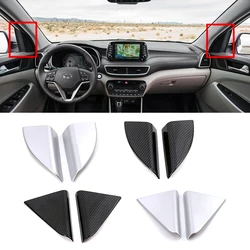 For Hyundai Tucson 2015-2020 Car Front Rear Door Window Inner Triangle Pillar Column Cover Trim ABS Sticker Accessories