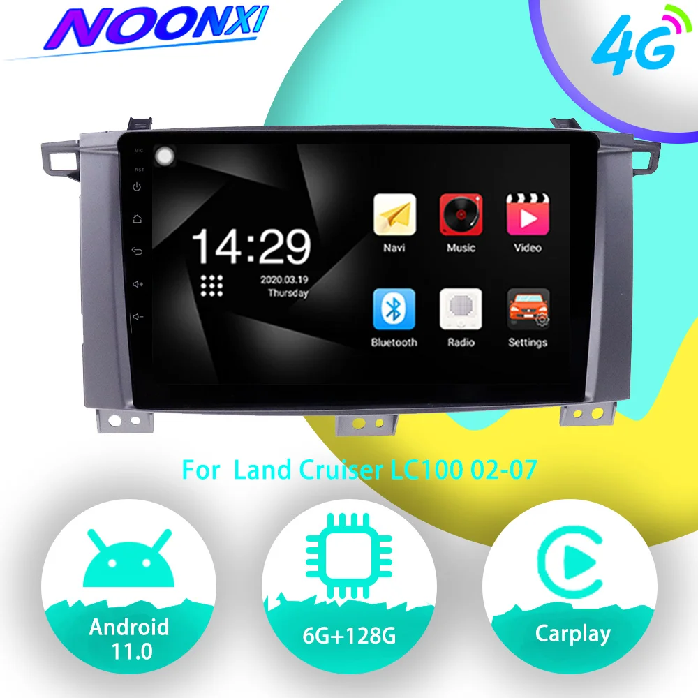 

128G Android 11 Car Radio GPS Navigation For Toyota Land Cruiser LC100 2002 2003-2007 Multimedia Video Player Autoradio HeadUnit