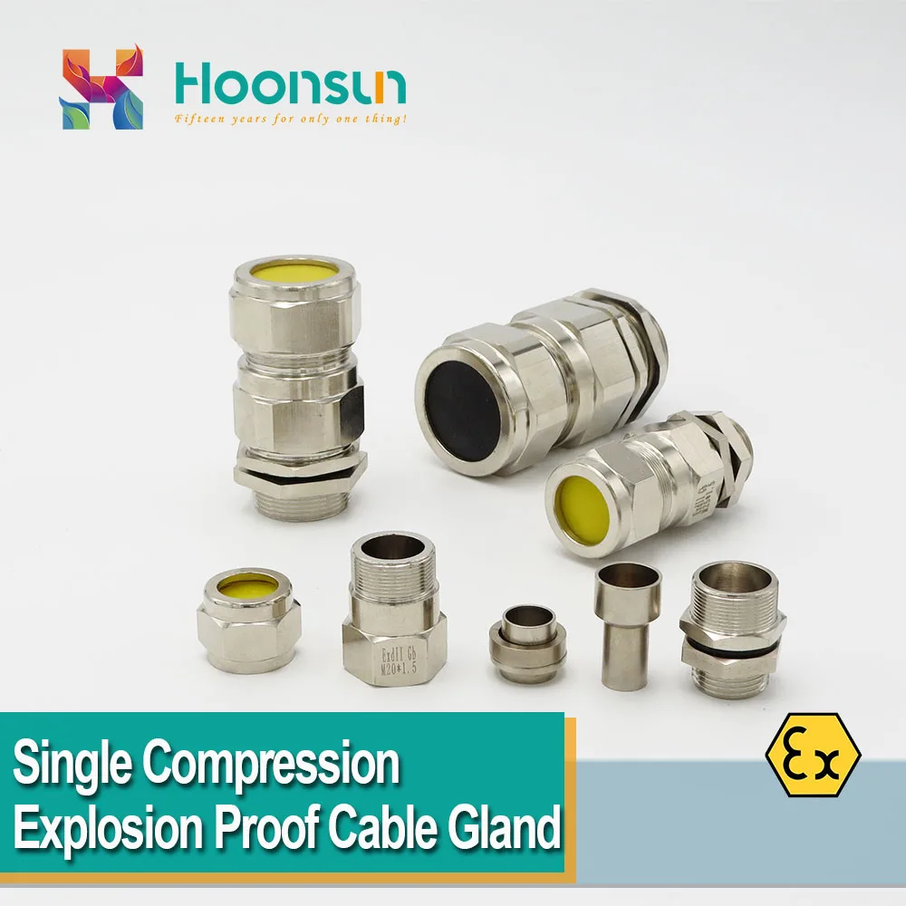 

1pcs M20 Metric Cable Gland Waterproof Explosion Proof Single Compression Nickel Plated Brass ATEX For Armoured Cable