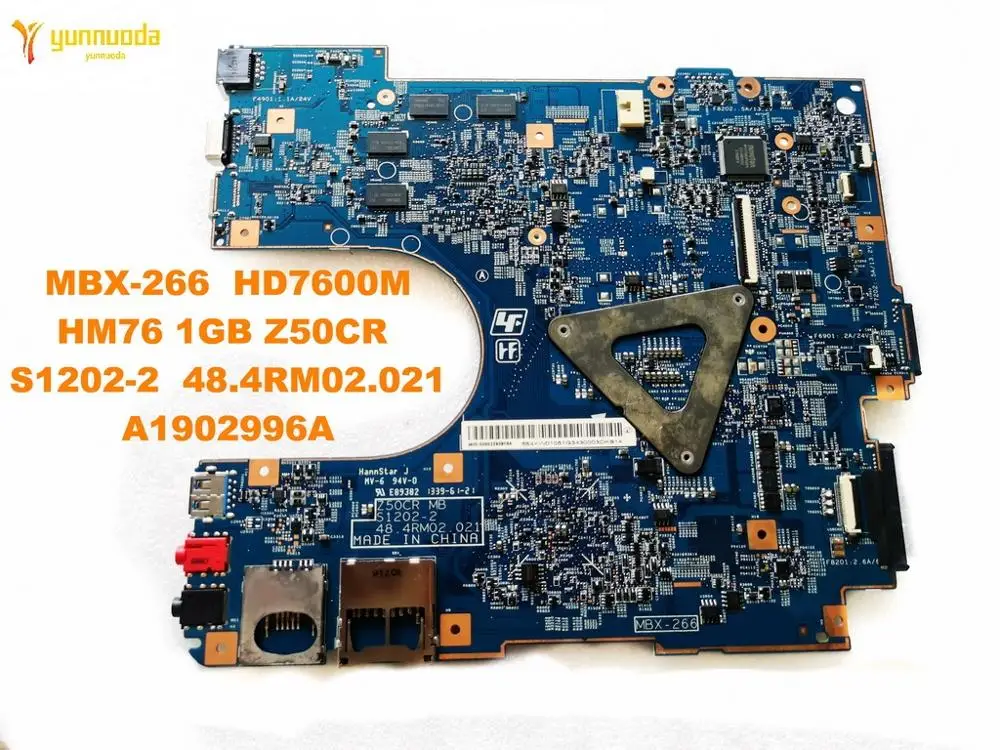 Original for SONY MBX-266 laptop motherboard MBX-266  HD7600M HM76 1GB Z50CR  S1202-2  48.4RM02.021  A1902996A tested good free