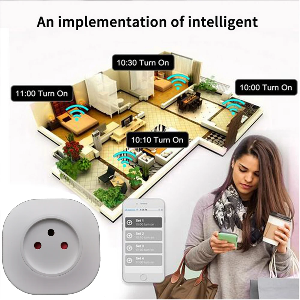 WiFi Israel socket 16A Wireless Smart Plug 220V Power Outlet Smart life APP Remote Control Compatible Alexa Google Assistant