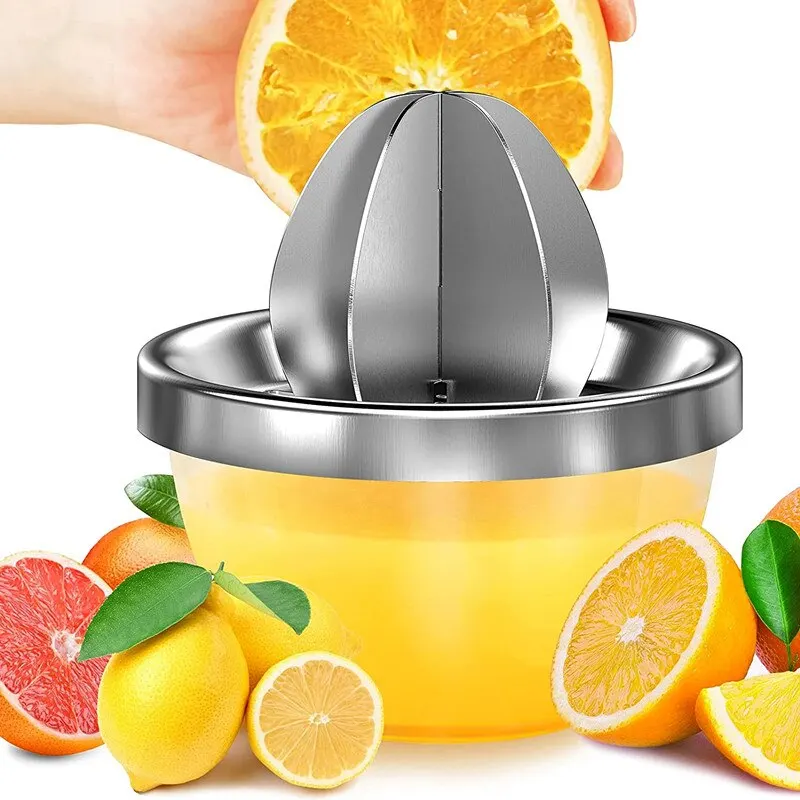 Portable Lemon Orange Manual Fruit Juicer 304 Stainless Steel Kitchen Accessories Tools Citrus Raw Hand Pressed Juice Maker