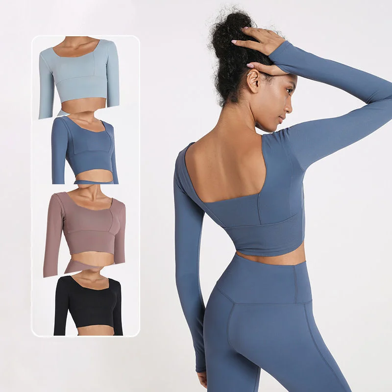 

Two Piece Set Women Yoga Yoga Women's Long Sleeve Autumn Winter Sports Top Elastic Conjuntos De Mujer Ensemble Femme