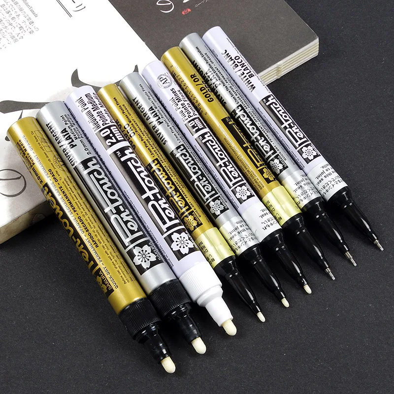 Japan SAKURA Paint Pen XPSK Gold, Silver and Cupronickel Color Car Decoration Marker Pen Waterproof Gold Plated Not Fade