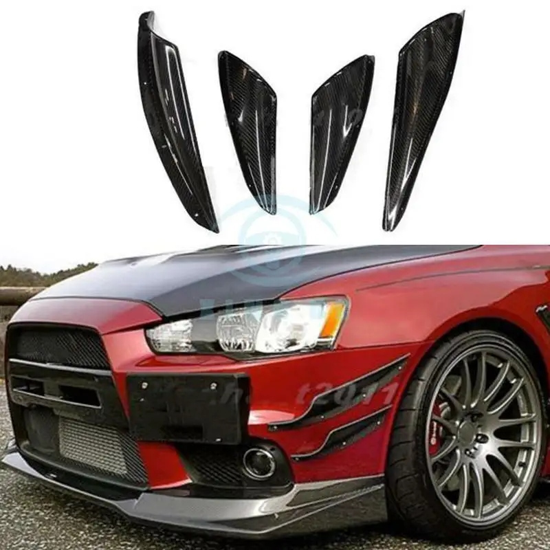 

Передний бампер из углеродного волокна для Mitsubishi Lancer EVO 10 EVO X 2008 2009 2010 2011 2012, 4 шт.