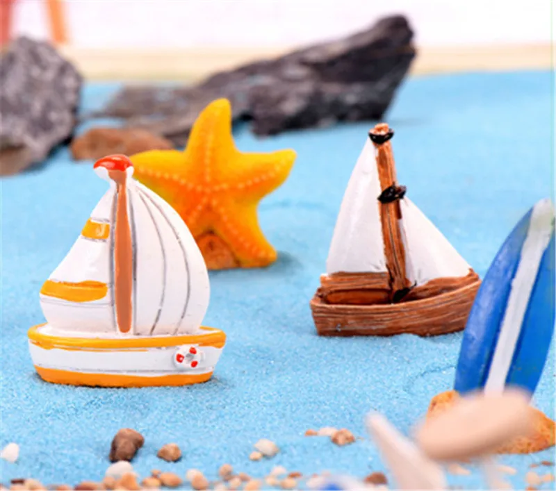 ¡Nuevo! Figuras de decoración de habitación con modo de velero creativo náutico marino, miniaturas de barco de estilo mediterráneo, adornos de barco pequeño