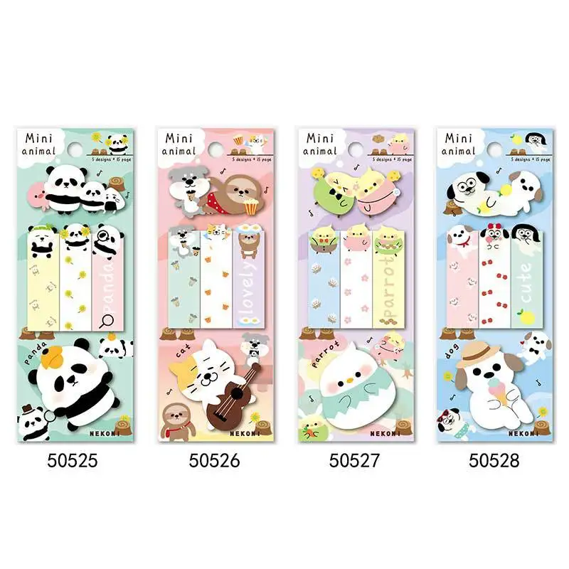 Korean Import Brand Nekoni Cute Little Animals Sticky Notes Stickers Planner To Do List Stationery School Office Supplies